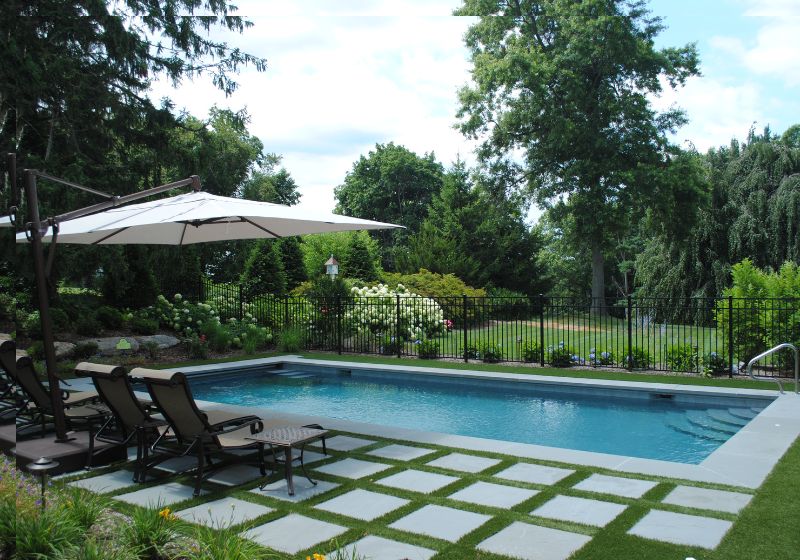 Hick Landscapes Back Yard Design A Pool on the Side